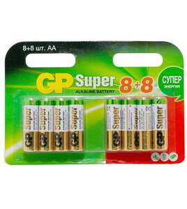 Батарейки Super Alkaline AA (LR6), 16 шт. GP 15A8/8-CR16