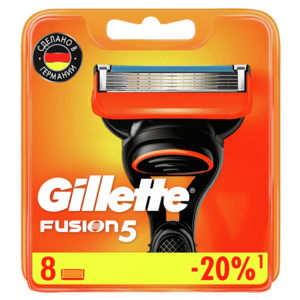 Сменные кассеты Gillette Fusion, 5 лезвий, 8 шт