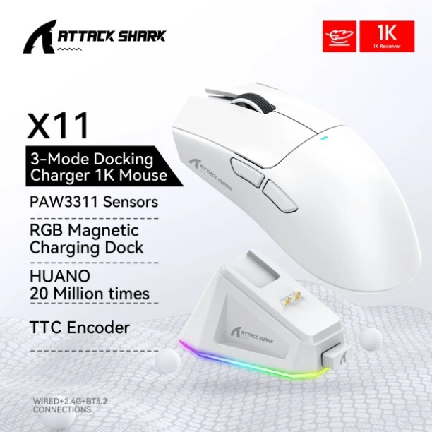 Беспроводная мышь Attack Shark x11 / x6 с док станцией (Подборка ...
