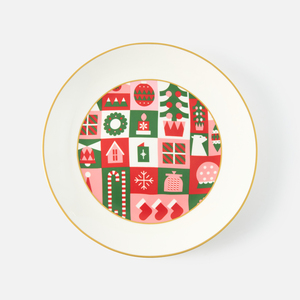 Тарелка новогодняя, фарфор 26 см (+ возврат 38%)