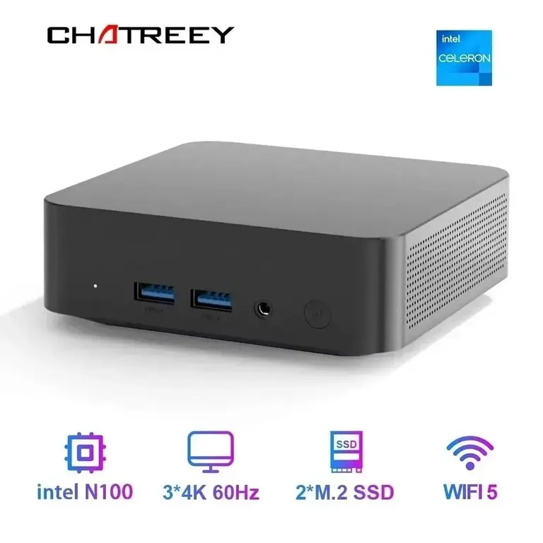 Мини-ПК Chatreey T9 (Intel N100, RAM 16 ГБ, SSD 512 ГБ), с Озон картой ...