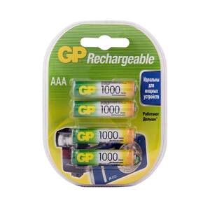 [МСК] Аккумуляторы GP Batteries перезаряжаемые, AAA, 930 мАч, 4 шт