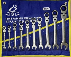 Ключ гаечный-трещотка (шарнирный, 10 предметов