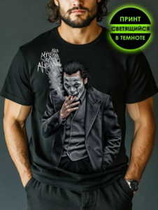 Мужская Футболка с Джокером (светится в темноте)
