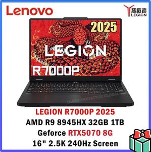 Ноутбук Lenovo Legion R7000P 2025, 16", 2.5K, AMD Ryzen 9 8945HX, 32Гб/1ТБ, RTX 5070 8G, Windows 11