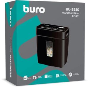 Шредер Buro Home BU-S630 ур. секретности Р-4, 11 литров, 6 листов, скрепки/скобы/пл. карты (с картой OZON)