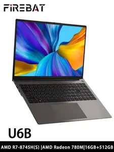 Ноутбук Firebat U6B, 16", 16/512ГБ, R7 8745HS, Radeon 780M (цена с пошлиной)