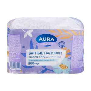 Ватные палочки AURA, 500 шт.