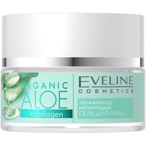 Гель для лица EVELINE Organic Aloe+Collagen увлажн-матирующий, для норм и комб кожи, 50 мл