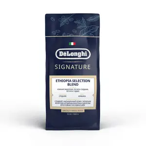 200 бонусов магази на Delonghi official store, пример использования Кофе в зернах DeLonghi ETHIOPIA SELECTION BLEND, 1 кг