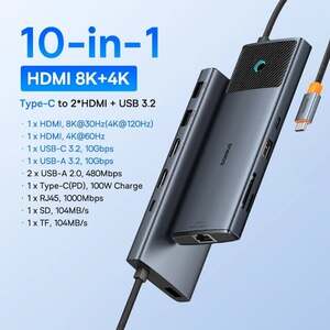 USB-концентратор Baseus USB-C HUB 10-в-1 для MacBook и др.