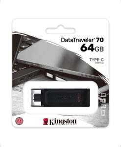 Флеш-накопитель Type-C Kingston DataTraveler 70, 64 ГБ, USB 3.2 (с картой OZON)