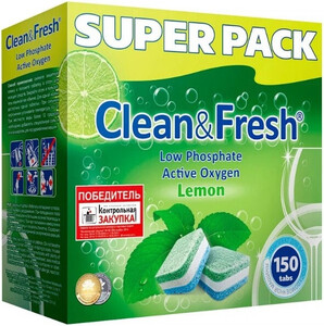 Таблетки для посудомоечных машин LOTTA / CLEAN&FRESH All in 1, 150 шт