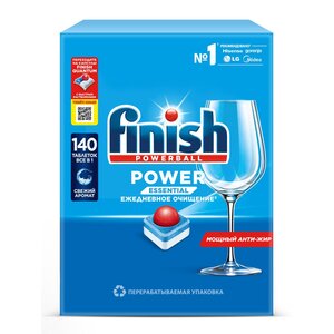140 таблеток Finish Powerball Power Essential для посудомоечной машины 