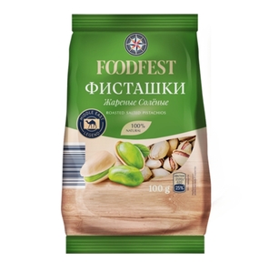 Орехи FOODFEST фисташковые жареные соленые 100г