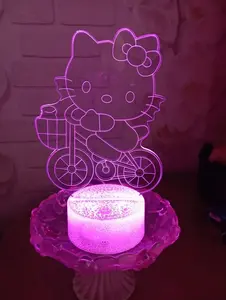 Ночник 3D "Hello Kitty на велосипеде"