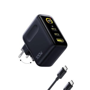 Зарядное устройство Baseus PicoGo AE21 2C+U, GaN, 100 Вт, дисплей