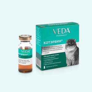 Препарат для кошек и котов VEDA Котэрвин, для профилактики и лечения болезней мочевыводящих путей, 3 фл.х10 мл (цена с баллами продавца)