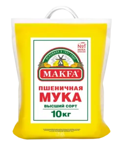 Мука пшеничная Макфа 10кг полиэтиленовый мешок 