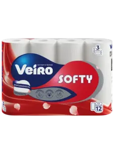Туалетная бумага Veiro Softy, 3 слоя, 12 рулонов