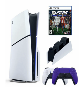 Приставка Sony Playstation 5 slim 1 Tb + второй геймпад (фиолет) + ЗУ + FC 26