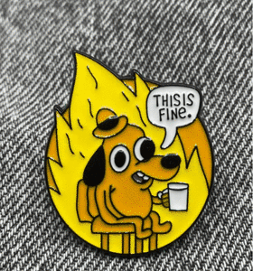 Значок "This is Fine" и другие (с картой OZON, из-за рубежа)