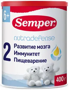 Молочная смесь Semper baby 2 с 6 месяцев, 400г