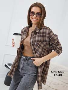 Рубашка женская в клетку оверсайз Barbara Lasconti