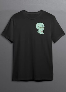 Футболка с принтом черная размер S (цена с Озон картой и бонусами магазина)