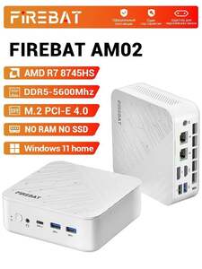 FIREBAT Мини-ПК (AMD Ryzen 7 8745H, RAM Отсутствует, AMD Radeon 780M), AM02 (с Озон картой, цена включает пошлину, из-за рубежа)