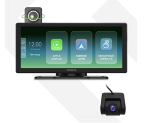 Автомобильный монитор Digma Smart Play 1200 Dual 8.9" видеорегистратор с поворотной и задней камерой, Apple Carplay и Android Auto (с картой OZON)